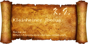 Kleinheincz Ibolya névjegykártya