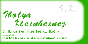 ibolya kleinheincz business card